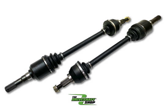 Driveshaft Shop DSS 2015+ Mustang GT 2000HP right rear axle, direct-fit short inner, no-bolt design, high-performance automotive part.