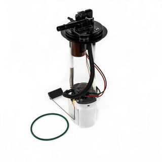 DeatschWerks GM truck DW400 fuel pump module for 2014-2018 models, showing the pump and wiring components.