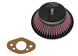K&N Engineering custom round race air filter for Rover, 6.56in long, 6.31in wide, 2.25in high, direct fit.