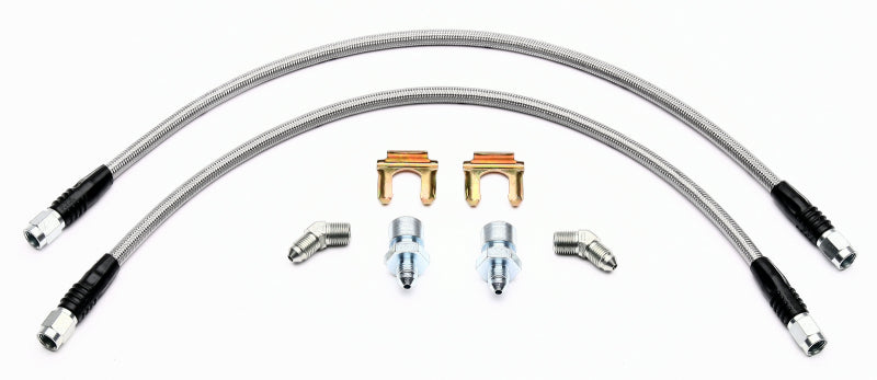 Wilwood rear brake line kit for 2005-current C6 Corvette with SL4 caliper, includes flexible brake lines for enhanced safety and performance.