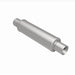 MagnaFlow Mag SS muffler with 14x4x4 inch body and 2.5x2.5 inch inlet and outlet pipes, shown from front angle.