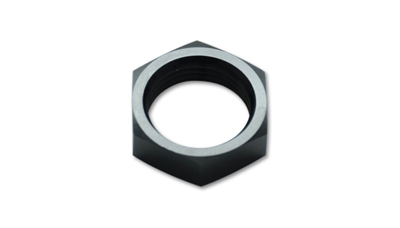 Vibrant -8AN aluminum bulkhead nut fitting with threaded design, used for secure fluid or air connections in automotive or industrial applications.