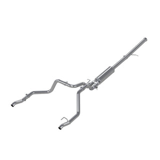 MBRP 19-Up Chevy Silverado 1500 6.2L catback dual rear exit exhaust system in aluminized steel, showing the dual exhaust tips.
