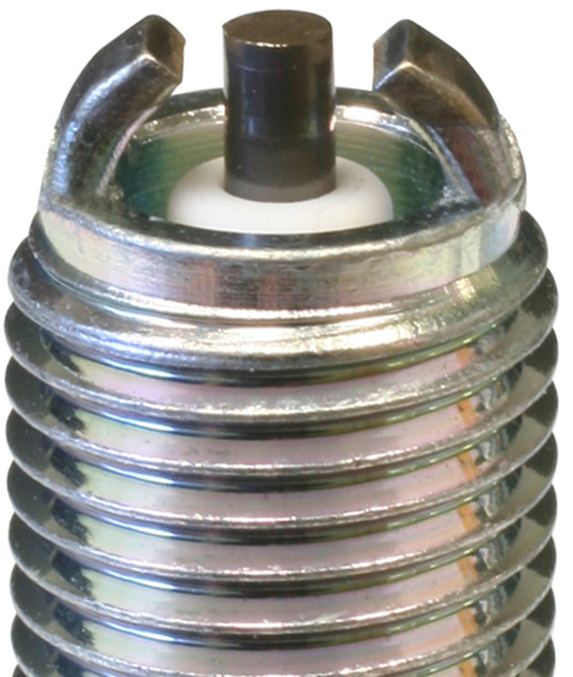 NGK LMAR8E-J nickel spark plug with metal shell and ceramic insulator, designed for automotive engine performance.