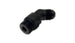 Vibrant black -8AN male to -10AN male straight cut 45-degree adapter fitting with anodized finish, designed for high-performance fluid connections.