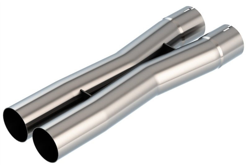 Borla 2.75-inch universal X-pipe with 3.66-inch inlet and 4.05-inch outlet, 26.98-inch overall length, metal construction