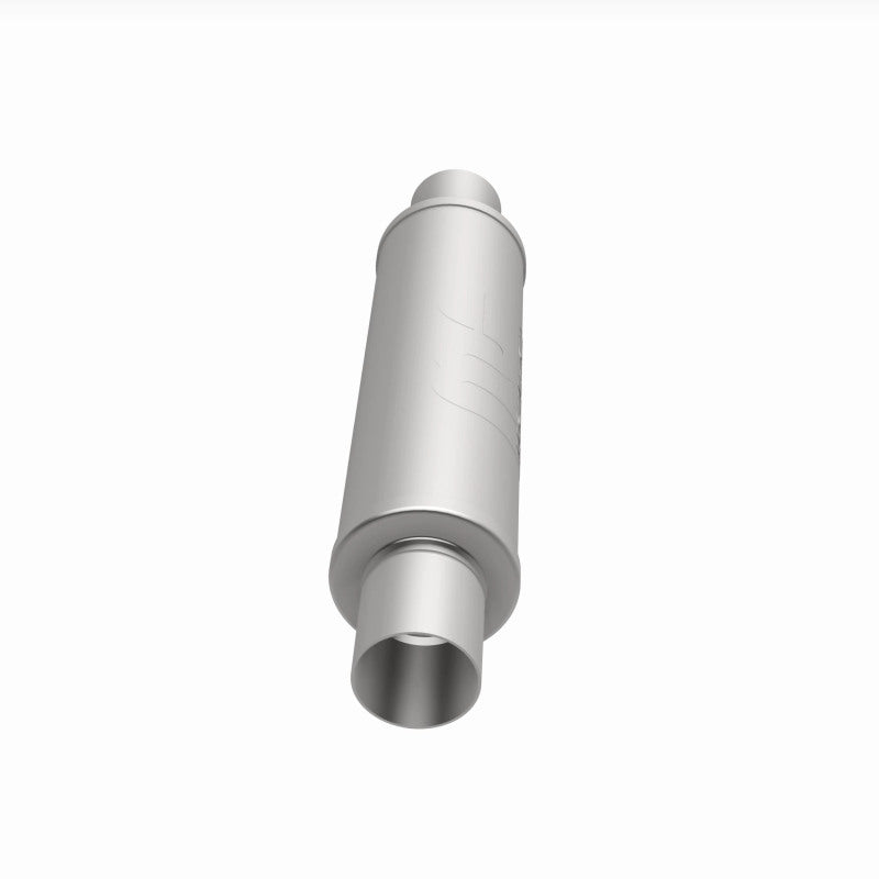 MagnaFlow Mag SS muffler with 14x4x4 inch body and 2.5x2.5 inch inlet/outlet, stainless steel construction for automotive exhaust systems