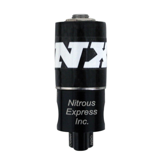 Nitrous Express Lightning Gasoline Solenoid Stage One with .125 orifice, automotive nitrous system component, close-up view