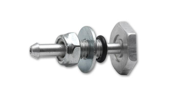 Vibrant soft mount vacuum line fitting assembly for silicone connectors, featuring vibrant color and precise fitting details
