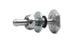 Vibrant soft mount vacuum line fitting assembly for silicone connectors, featuring vibrant color and precise fitting details