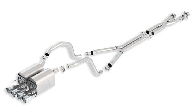 Borla catback exhaust system for 2005-2008 Chevrolet Corvette coupe and convertible 6.2L V8, dual exhaust tips.