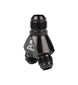 Aeromotive AN-10 Y-Block fitting with two AN-08 fittings for fuel or oil lines, made of durable metal.