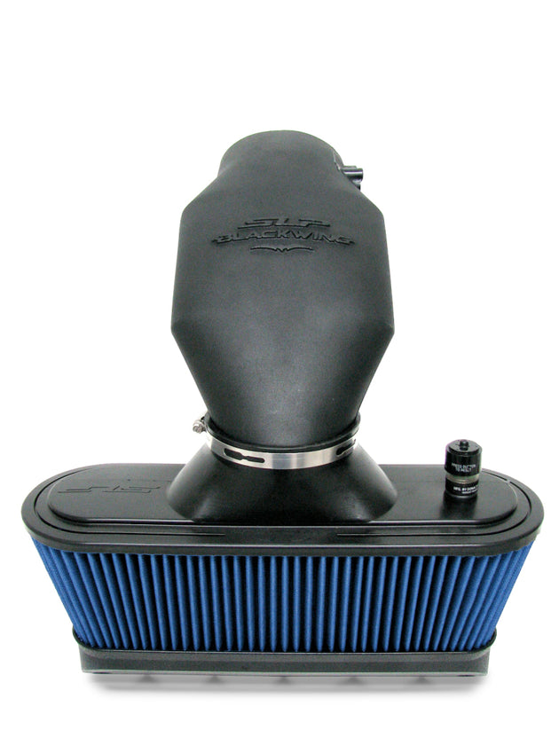 SLP Blackwing cold-air induction package for Chevrolet Corvette LS3/LS7 models, featuring black intake components and air filters.