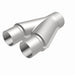MagnaFlow Y-pipe, 2.5/3 inch diameter, made of aluminum, for vehicle exhaust systems, shown in the image.
