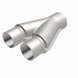 MagnaFlow Y-pipe, 2.5/3 inch diameter, made of aluminum, for vehicle exhaust systems, shown in the image.