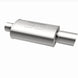 MagnaFlow muffler with tip, model RS 14X5X8, showcasing the sleek design and polished exhaust tip for enhanced vehicle performance.