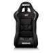 Black Sparco EVO Carbon race seat with racing harness slots and supportive side bolsters for high-performance motorsport driving.