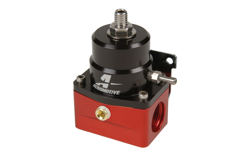 Aeromotive A1000 Injected Bypass EFI fuel pressure regulator with -10 inlet and -6 return ports, shown in close-up view.