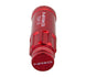 NRG 700 Series M12 x 1.5 steel lug nut set with dust cap covers, locks, and lock socket in red for vehicle wheels.