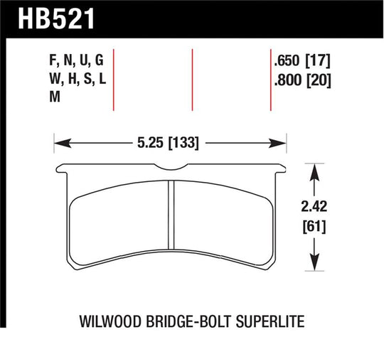 Hawk Performance Wilwood Superlite 4/6 forged thin race brake pads with DTC-70 friction material for high-performance racing.