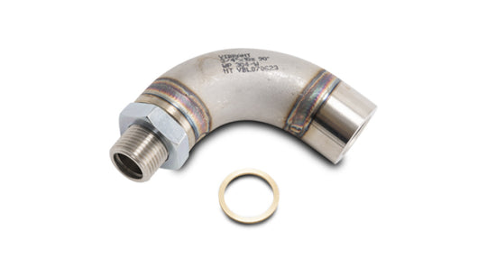 Vibrant Thread-On J-Style Sensor Bung Adapter fitting for automotive sensors, made of durable metal with threaded connection.