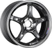 SSR GTX03 cast wheel in gun metallic finish, 18x9.5 inches with 5x114.3 bolt pattern and 38mm offset, shown in the image.