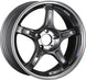 SSR GTX03 cast wheel in gun metallic finish, 18x9.5 inches with 5x114.3 bolt pattern and 38mm offset, shown in the image.