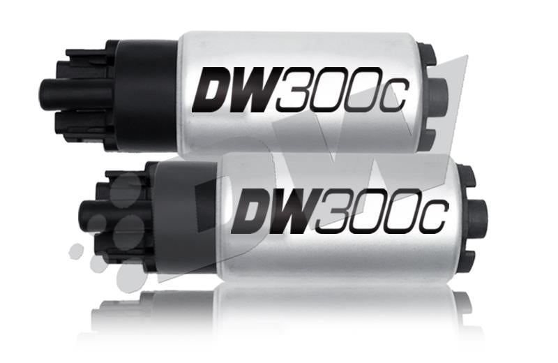 DeatschWerks DW300c fuel pumps for 2009-2015 Cadillac CTS-V, featuring in-tank design and installation kit, 340 LPH capacity.