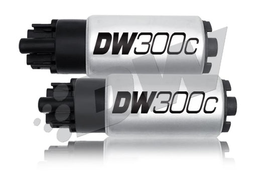 DeatschWerks DW300c fuel pumps for 2009-2015 Cadillac CTS-V, featuring in-tank design and installation kit, 340 LPH capacity.