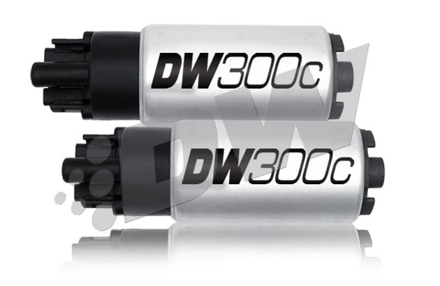 DeatschWerks DW300c fuel pumps for 2009-2015 Cadillac CTS-V, featuring in-tank design and installation kit, 340 LPH capacity.