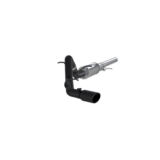MBRP 14-17 Chevrolet Silverado 1500 cat back exhaust with black finish, single side exit, 3-inch diameter pipe, 4.3/5.3L engine