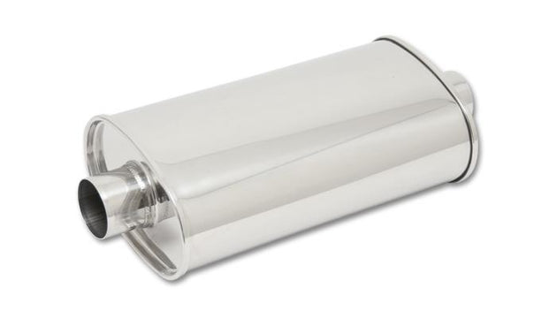 Vibrant StreetPower Oval Muffler, 5x9 inches, 15 inches long with 3.5-inch I.D. and out diameter, used for vehicle exhaust systems.
