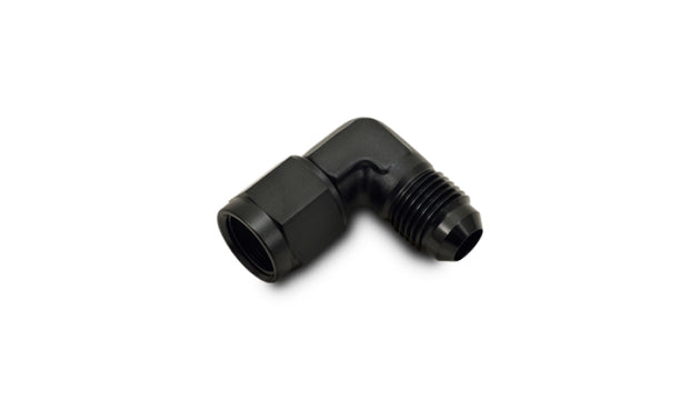 Vibrant -10AN female to male 90-degree swivel adapter fitting with durable metal construction for automotive or fluid transfer applications.