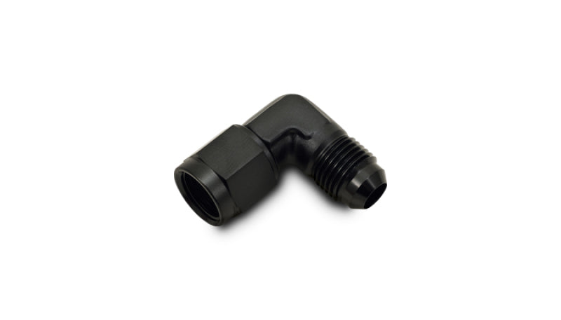 Vibrant -10AN female to male 90-degree swivel adapter fitting with durable metal construction for automotive or fluid transfer applications.