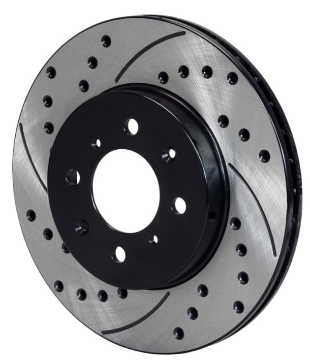 Wilwood 2-piece black brake rotor with .68-inch offset, drill holes, 10.32x0.83 inches, for left-hand side, 4x3.93 bolt pattern