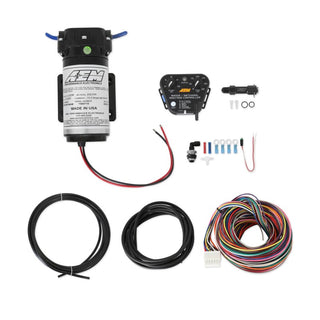 AEM V3 Water/Methanol Injection Kit for cars, showing internal map and components, without tank, designed for enhanced engine performance.