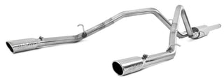 MBRP 14 Chevy/GMC Silverado/Sierra dual split rear catback exhaust with T409 stainless steel, 3-inch diameter, for 4.3L V6 and 5.3L V8 engines