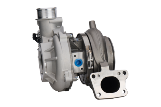 BorgWarner 20-23 GM 6.6L Duramax L5P turbocharger with 84mm B2BV SX-R turbocharger, showing detailed metal components