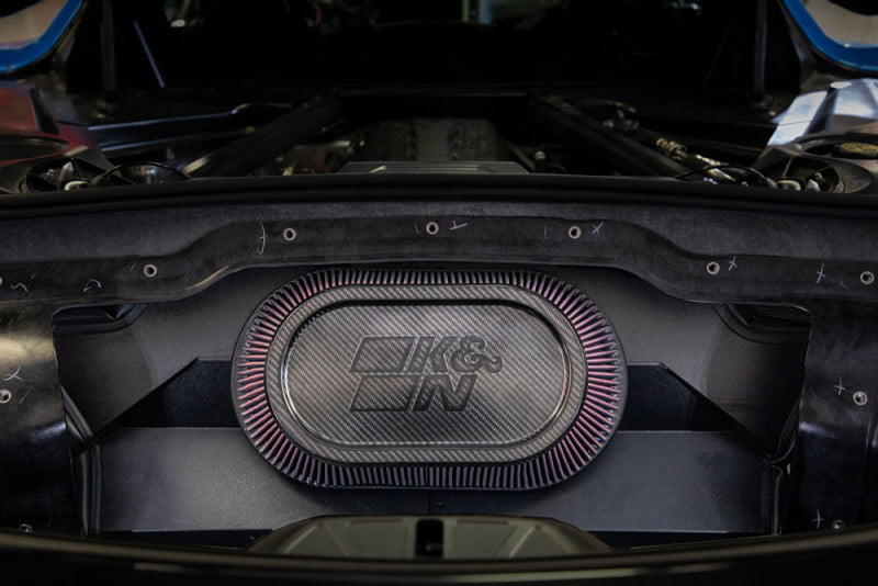 K&N Engineering cold air intake system for 2020-2021 Chevrolet Corvette Stingray 6.2L V8 engine, featuring the AirCharger design.