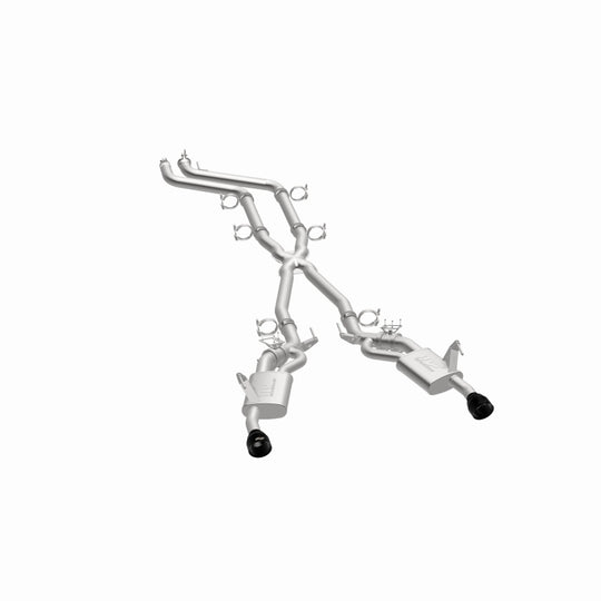 Magnaflow 26+ Dodge Charger 3.0L SPEQ Cat-Back Exhaust System showing polished stainless steel pipes and muffler components.