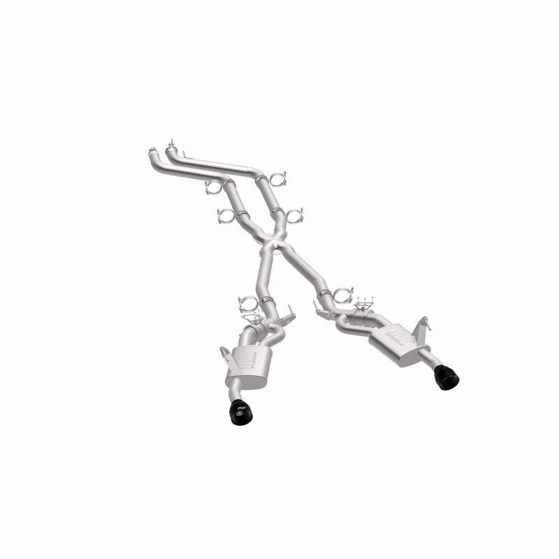 Magnaflow 26+ Dodge Charger 3.0L SPEQ Cat-Back Exhaust System showing polished stainless steel pipes and muffler components.