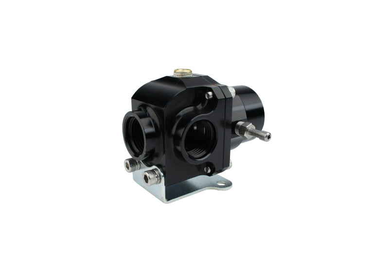 Aeromotive adjustable fuel pressure regulator with 3-15 PSI range, .313 valve, dual -08 inlets and return, for automotive fuel systems.
