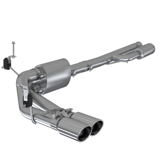 MBRP catback exhaust system for 2019+ Chevrolet Silverado 1500 with 4.5L/5.3L engine, dual side exit with 4-inch OD T304 tip