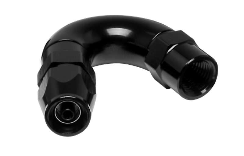 Vibrant 3AN high flow hose end fitting for PTFE lined hoses, 150-degree angle, durable automotive performance fitting