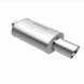 MagnaFlow stainless steel muffler with tip, 14x5x8 inches, featuring dual inlet and outlet pipes for car exhaust system.
