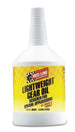 Red Line 75W85 GL-5 gear oil quart bottle with label and cap, designed for vehicle gear transmissions.