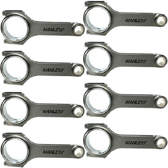 Manley Chevy LS-1 6.125-inch H-beam connecting rods with ARP 2000 bolts for 8-cylinder performance engine rebuilds.