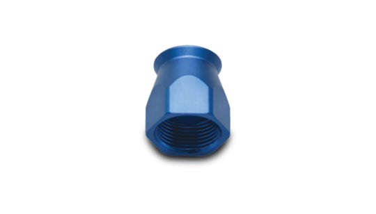 Vibrant blue -6AN hose end socket for PTFE hose fittings, featuring durable metal construction and precise threading.