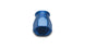 Vibrant blue -6AN hose end socket for PTFE hose fittings, featuring durable metal construction and precise threading.