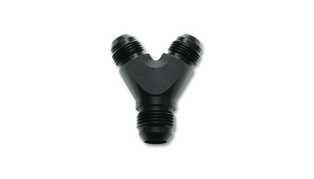 Vibrant aluminum -10AN Y-adapter fitting with three -10AN ports for automotive or racing fluid connections.